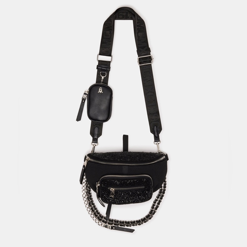 Steve Madden Black Crossbody Bag with Chain Accents - Picture 2 of 11